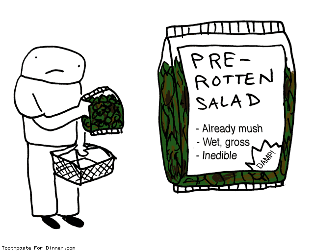Toothpaste For Dinner comic: pre rotten salad * Text: 