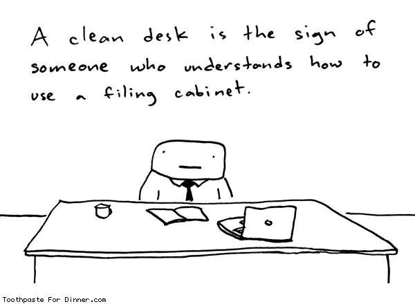 a clean desk