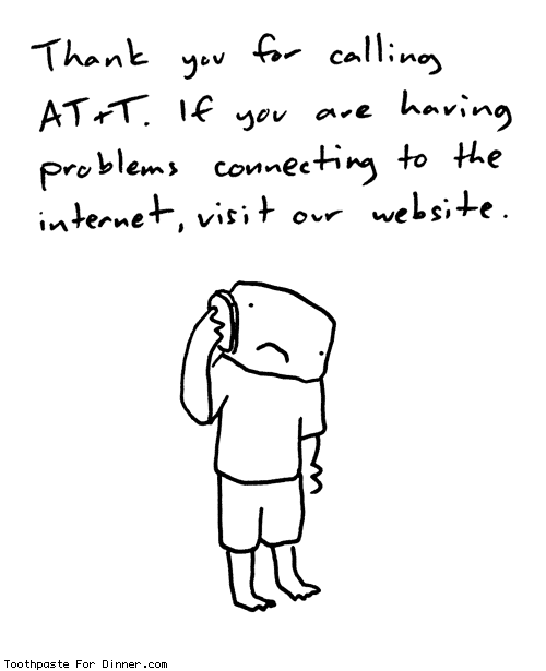 Toothpaste For Dinner comic: having problems connecting to the internet * Text: 